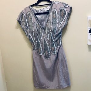 Vintage beaded 100% silk dress
